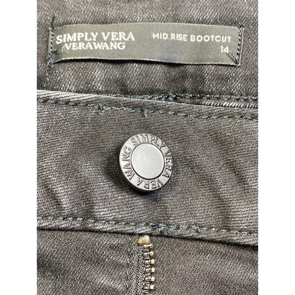 Simply Vera Vera Wang Mid Rise Bootcut Jeans Size 14 Black Denim Normcore Casual - Picture 4 of 7